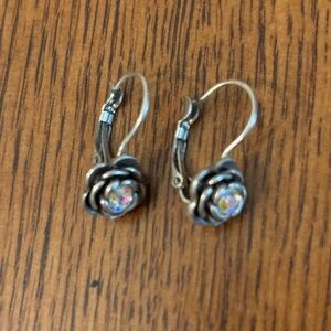 Silpada Elegant Silver Rose Earrings